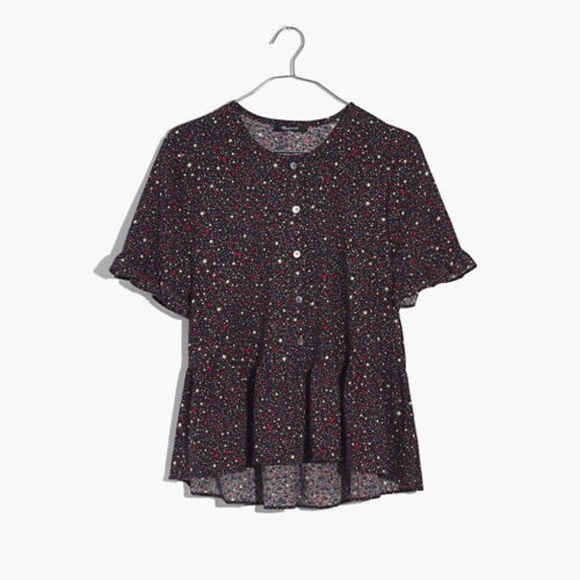 Madewell Tops - Madewell Studio Ruffle-Hem Top in Starry Night